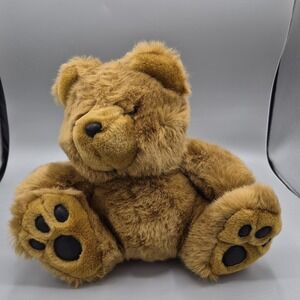 Balloon Club 10" Stuffed Plush Brown‎ Teddy Bear Animal Hard Eyes Nose